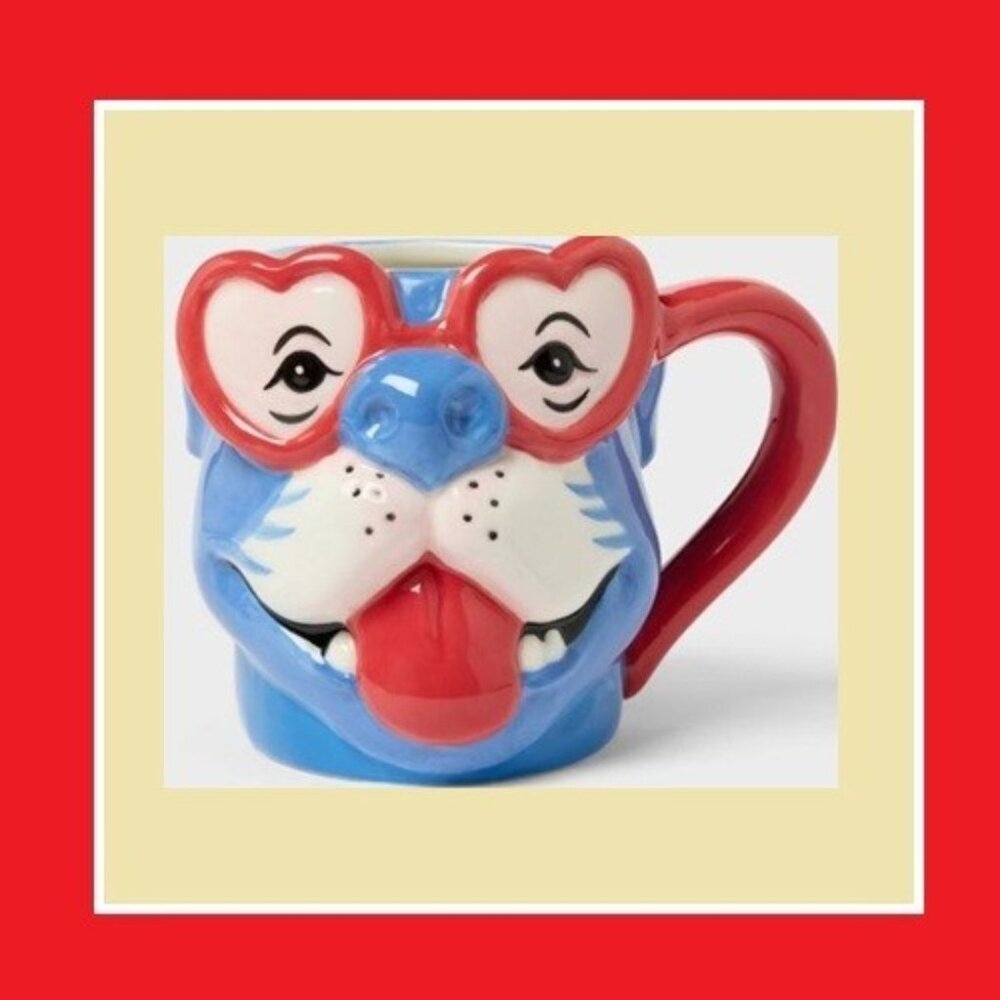 Spritz™ Earthenware Novelty Valentine Dog Heart Mug, Multi-Color